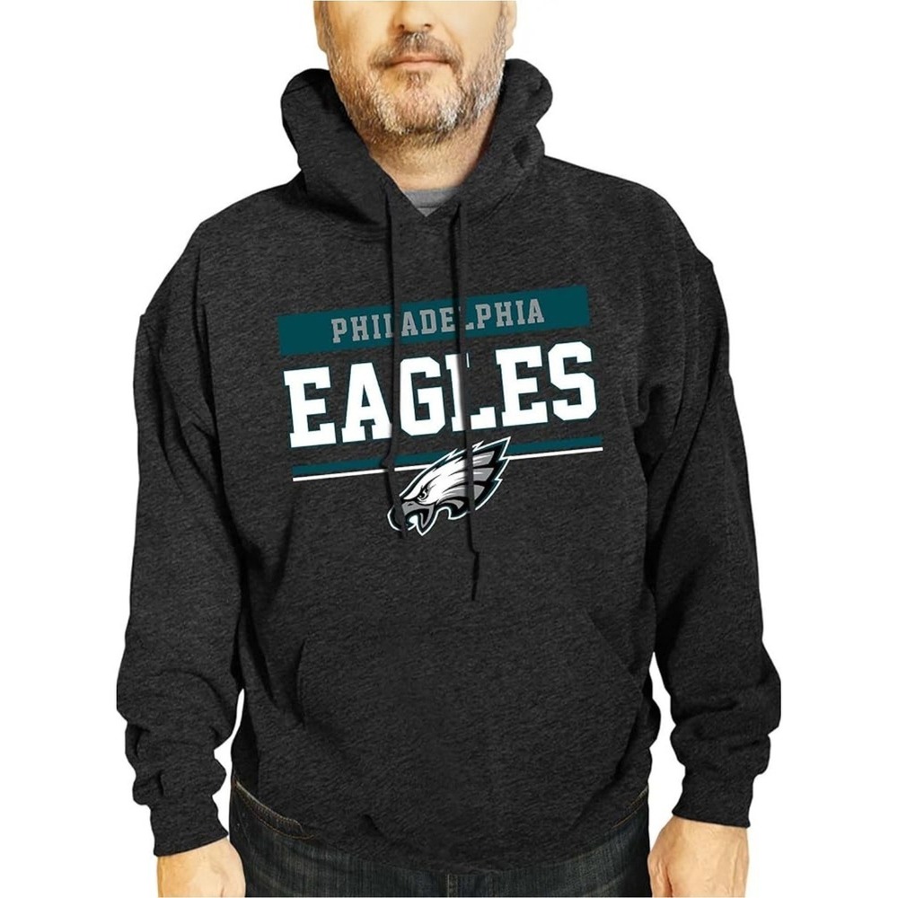 New NFL Philadelphia Eagles Gameday Hoodie Sweatshirt Charcoal Gray Mens XXL